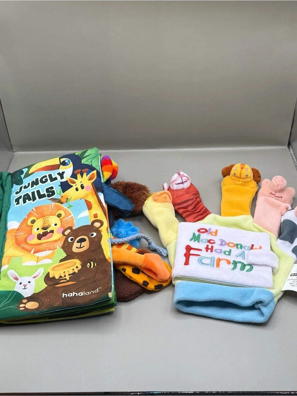 Baby Soft Book Sensory Book Lot Old Macdonald Had a Farm and Jungly Tails